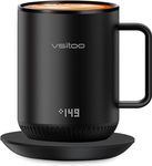 vsitoo S3 Temperature Control Smart Mug 2 with Lid, Self Heating Coffee Mug 10 oz, LED Display, 90 Min Battery Life - App&Manual Controlled Heated Coffee Mug