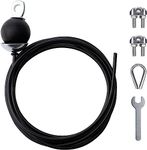 Slim Panda Fitness Pulley Cable Attachments, 1.5M/2M/2.5M/3M Gym Replacement Cable for Pulley System, Heavy Duty Steel Cable for Home Gym, Workout Gym Fitness Equipment Weight Lifting Accessories (Adjustable-Black, 197inch)