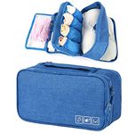 Seagull flight of fashion 3 Layer Lingerie Organizer Bag, Travel Pouch for Storage of Bra, Underwear, Innerwear, Cosmetics, Toiletry for Women - 28 x 15 x 13 cm – Sky Blue