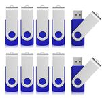 Aiibe 16GB USB Stick 10 Pack USB Flash Drive Thumb Drive 16 GB Bulk Jump Drives USB Memory Stick with Led Indicator for Laptop(Blue,10pcs)