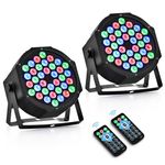 CO-Z Stage Lights, 36 LED Par Lights with Remote Control 2 Pack