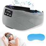 Bluetooth Sleep Mask Headphones with Cooling Gel Blackout Eye Mask for Sleeping, 24 Soothing Sounds and 38 Hrs Playing Music, Washable Sleep Headphones Snoozeband for Side Sleepers Office Travel Use