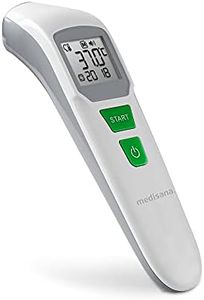 medisana TM 762 thermomètre frontal numérique thermomètre clinique pour bébés, enfants et adultes avec alarme visuelle de fièvre, fonction mémoire et mesure des liquides
