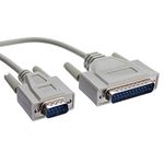 CableWholesale 6-Feet Molded DB9 Male/DB25 Male, 9C, (10D1-02106)