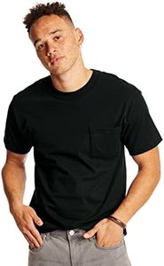 Hanes Men's 2 Pack Short Sleeve Pocket Beefy-T, Black, Medium