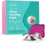 LaVie™ Silver Nursing Cups, Soothing Protection for Nursing Nipples of Newborns, Calming Relief for Breastfeeding Moms, 925 Silver Nipple Covers All Natural (Size 2)