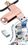 Apple MFi Certified Photo Stick for iPhone 512GB Flash Drive for iPhone, USB Flash Drive for iPhone Thumb Drive, iPhone-Memory-Stick for iPad/iPhone/Computer Picture Keeper Portable Hard Drive-Rose