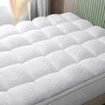 Thick Queen Mattress Topper Quilted Fitted Mattress Pad Cover, Soft Queen Bed Pillow Top Mattress Protector with 8-21 Inch Deep Pocket, Overfilled Down Alternative Filling, 60x80 Inch