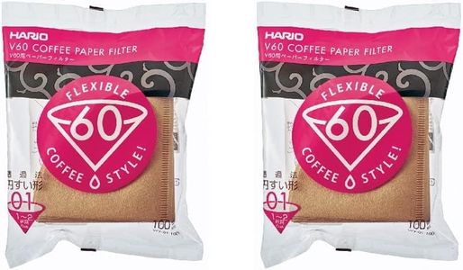 Hario V60 Paper Coffee Filters Single Use Pour Over Cone Filters Size 01 Natural, 200 Count VCF-01-100M