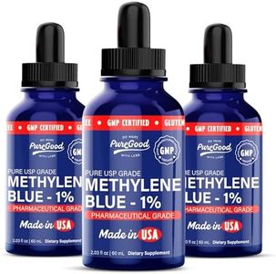 3 Pack Methylene Blue 1% Solution (60 mL) – Pharmaceutical Grade, USP-Grade, Third-Party Tested, Formaldehyde and Alcohol Free, Amber Dropper Bottles