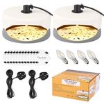 2 Pack Flea Trap, Flea Lamp Traps for House with 4 LED Bulbs, 12 Sticky Paper, Non-Toxic, Odorless, Fleas Catcher for Home Carpets Bedding
