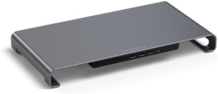 Satechi USB C Hub Monitor Stand for Desk with USB-C Data Port, 2 USB 3.0 Ports, Micro/SD Card Readers, Audio Jack, Computer Monitor Stand for Desktop Computers, Monitors, and Laptops