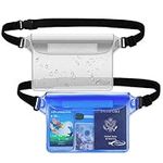 AiRunTech Waterproof Pouch with Waist Strap (2 Pack) | Best Way to Keep Your Phone and Valuables Safe and Dry | Perfect for Boating Swimming Snorkeling Kayaking Beach Pool Water Parks