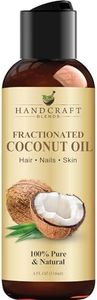 Handcraft Blends Fractionated Coconut Oil - 4 Fl Oz - 100% Pure and Natural - Premium Grade Oil for Skin and Hair - Carrier Oil - Hair and Body Oil - Massage Oil