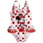 Disney Store Minnie Mouse Girl One Piece Deluxe Swimsuit Size 7/8