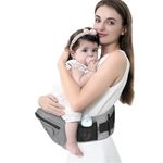 LANDICI Baby Carrier Hip Seat,Ergonomic Lightweight Baby Carrier,with Adjustable & Breathable Waistband,CPC-Certified Baby Hip Seat Carrier,Newborn to Toddler for Ages 0-36 Months,up to 45lbs,Gray