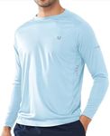 NORTHYARD Men's Sun Protection UPF 50+ Shirts Long Sleeve Running Workout Athletic Gym Shirt UV Swim Fish Rash Guard Hiking SkyBlue L