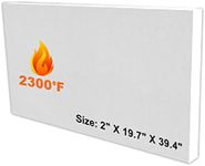 SIMOND STORE Ceramic Fiber Board Insulation - 2" x 19.7" x 39.4" - 2300F Rated - Pack of 1 - Fireproof Insulation Board for Wood Stove Pizza Oven Kiln Furnace Forge Fireplace Hearthstone Dishwasher