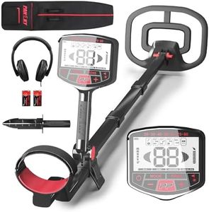 PANCKY High Accuracy Metal Detector for Adults – Collapsible, Lightweight & IP68 Waterproof Search Coil with 10.55” Large Coil, 5 Modes & Backlit LCD, Gold & Relic Detector Kit (Carbon Black, 10.55")