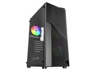 Oversteel - Kyanite Gaming PC Case Compatible with ATX, Micro ATX and ITX Boards, 4 120mm A-RGB Fans Included, Mesh Front, Anti-Dust Filters, Tempered Side Glass, USB 3.0, Black