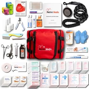 PetVet Medic Cat & Dog First Aid Kit - Dog Emergency Kit, Health Supplies & Wound Care -with Thermometer, Bandages for Wounds - Essentials, Travel Bag (Medium)