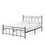 Zinus Nicholas Super King Bed Frame - Bed 180x200 cm - 30 cm Height - Metal Platform Bed Frame with Headboard and Footboard - Black