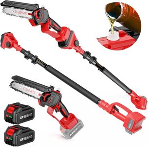 Avhrit 2-in-1 Cordless Pole Saw & Mini Chainsaw, 6-Inch, 2 Batteries – 15.5ft Reach