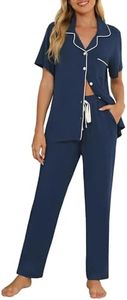 Senert Women Soft Pajamas Set, Button Down Sleepwear, Comfy Bride Lounge Sets & Pjs S-XXL