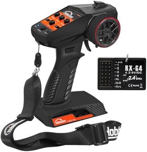 Hobby Fans RC Radio System 4CH 2.4G RC Transmitter with Receiver and Lanyard Anti-Jamming Remote Controller for RC Car Crawler Boat