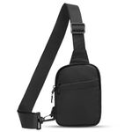 TOKIISHE Cross Body Bag, Waterproof Chest Bag for Men and Women, Small Sling Bag Mini Breathable Lightweight Shoulder Bag with Zipper for Hiking Cycling Travel Camping Outdoor Sports - Black