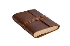 Leather Journal Notebook - Rustic Handmade Vintage Leather Bound Journals for Men and Women - Leather Craft Unlined Paper 300 Pages, Leather Book Diary Pocket Notebook, Diary To Write In (5" x 7")