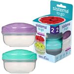 Sistema TO GO PortionPod Food Storage Containers | 210 ml | Small Snack Pots | BPA-Free | Assorted Colours | 2 Count