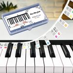 Piano Notes Guide for Beginner, Removable Piano Keyboard Note Labels for Learning Made of Silicone, 88-Key Full Size, No Need Stickers, Reusable Comes with Box (Rainbow Colors)