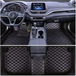 QUIMS Custom Leather Car Floor Mats for MG HS 2018-2023 (RHD), Front Rear Row Full Coverage Carpet Non-Slip Floor Liner Protection Accessories,A/Black