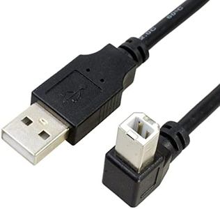 Traovien USB Printer Cable, 3.3Ft USB Type A to Type B Cable, USB 2.0 A Male to B Male 90 Degree Printer USB Cord for HP, Canon, Dell, Epson, Lexmark and More Printers(1m) (Down)