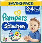 Pampers Splashers Swim Pants, Size 3-4 (6-11kg) 96 Count, SAVING PACK, Do Not Swell In Water, Packaging May Vary