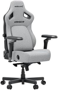 Anda Seat Kaiser 4 Large Gaming Chair for Adults - Ergonomic Gray Fabric Gaming Seat with 6D Armrest, Comfortable Office Chair with Lumbar Support, Heavy Duty Wide Computer Seat