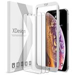 XDesign Glass Screen Protector Designed for iPhone X & iPhone Xs (2018) (3-Pack) Tempered Glass with Touch Accurate and Impact Absorb + Easy Installation Tray [Fit with Most Cases] - 3 Pack