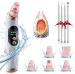 Eviftc Blackhead Remover Pore Vacuum for Face 3 Suction Power 5 Probes Heating Function Pore Extractor Tools Kit with USB Rechargeable Facial Pore Cleaner for Women Men