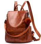 INOVERA (LABEL) Girl's Pu Travel Anti Theft Backpack | Shoulder bag With Adjustable Strap (Brown)