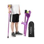 Antdvao- Forearm Crutches for Adults, Forearm Crutches with Cuffs, Anti-Drop, Crutches for Walking, Forearm Crutches Lightweight Adjustable, Aluminum Forearm Crutches, Black Crutches (Single Purple)