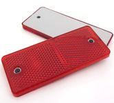 4x Red Rectangular Rear Reflectors for Trailers Caravan Gateposts E-Approved