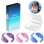 Kids Swimming Ear Plugs, 3 Pairs Waterproof Silicone Reusable Earplugs, Ear Protection for Showering Swimming Bathing Surfing for Children 4-12 Years Old