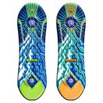 Sno-Storm Premium Foam Snowboard Sled 2-Pack | Tow Rope and Handle | Sized for Youth and Adults | Contoured Foot Deck Design | 48in-122cm Design Length | Blue Green & Blue Org Peak, (AZ21-SSSL480-2PK)