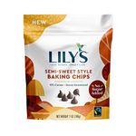 Lily's Semi Sweet Chocolate Style No Added Sugar Baking Chips, Bag 7 oz