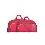 Aristocrat Polyester Solid Pattern Smash Duffle Bag(H) 54 + 64 Red (Red, Custom), 64 x 31 x 34 Centimeters