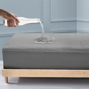 SafeRest Mattress Protector-Mattress Cover for Bed-Breathable, Noiseless & Hypoallergenic Soft Fitted Machine 100% Washable 80% Waterproof Cotton Terry Encasement-Bed Protector 60" x 78"-Queen, Grey