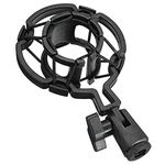 INEFABLE Plastic Shock Mount Holder Clip For Guitar Universal Size, Microphone Stand Suspension Scissor Arm (Plastic - Black - Pack Of 1)