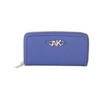 Anne Klein AK Curved Zip Around Wallet w/Chunky AK Lazuli Blue One Size, Lazuli Blue, One Size, Ak Curved Zip Around Wallet W/Chunky Ak