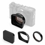 NiSi UV Filter Set for Fuji FUJIFILM X100VI / X100V / X100T / X100S / X100F / X100 Series Includes UV Filter with 49mm Adapter Ring, Rectangular Lens Hood and Lens Cap (Black)